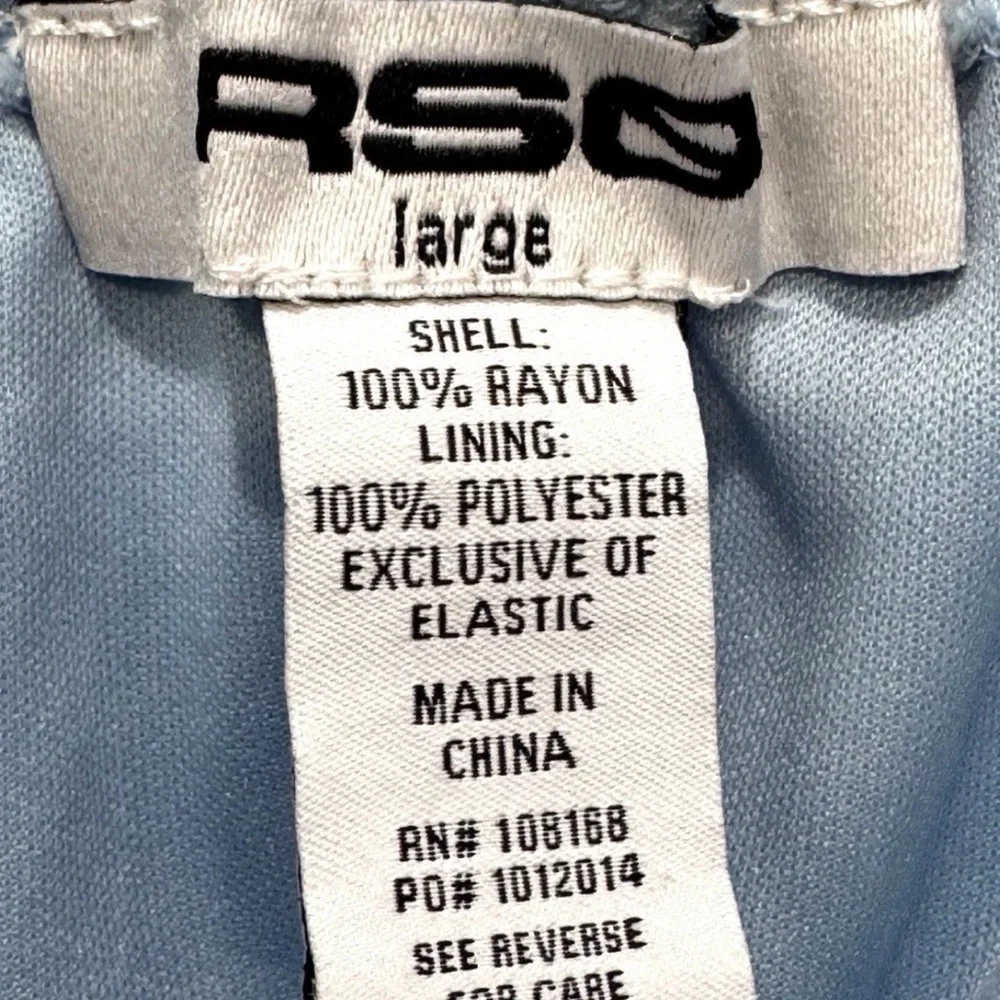 RSQ Tier Printed Dress Light Blue White Floral Pattern Size L Adjustable Straps - Picture 12 of 13